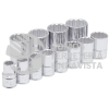 54212 JUEGO DE DADOS CUADRO DE 1/2", 12 PUNTAS, METRICOS, EN RIEL, 12 PIEZAS URREA