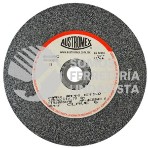6 RUEDA ABRASIVA VITRIFICADA PARA ESMERILADO DE METAL TIPO 1 GRANO 36 (5"X3/4"X1/2") AUSTROMEX