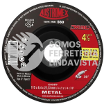560 DISCO CON CENTRO DEPRIMIDO PARA DESBASTE DE METAL HUM TIPO 27 GRANO 24 (4-1/2"X1/4"X7/8") AUSTROMEX
