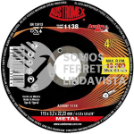 1138 DISCO DE CORTE CON CENTRO DEPRIMIDO AUSTROMAX TIPO 42 GRANO 30 (4-1/2"X1/8"X7/8") AUSTROMEX