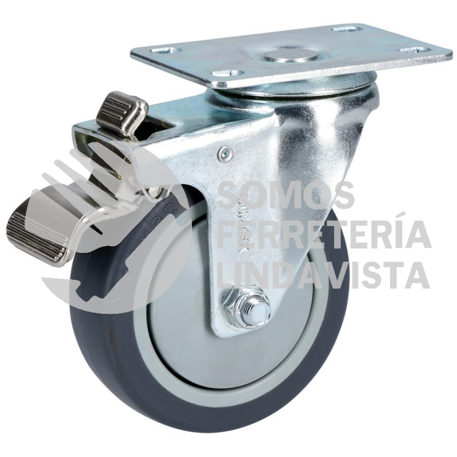RT7B RODAJA DE TPR GRIS GIRATORIA CON FRENO 3