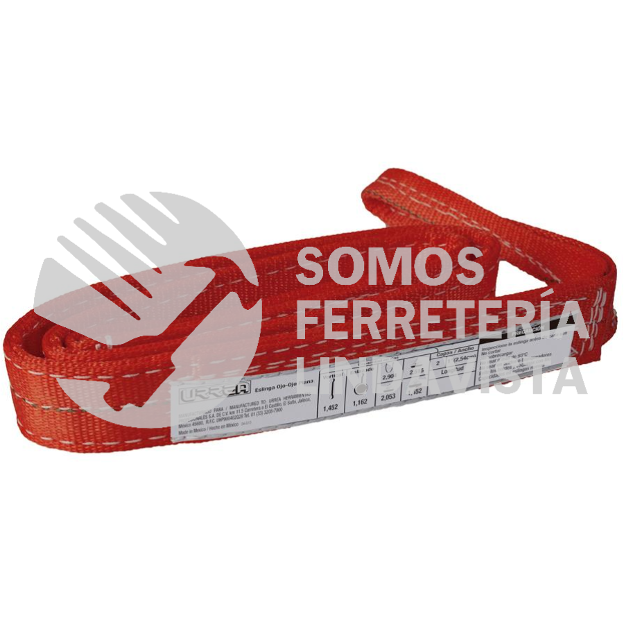 EP2210 ESLINGA DE POLIESTER REFORZADA TIPO OJO-OJO 2" X 10 M, 2 CAPAS URREA