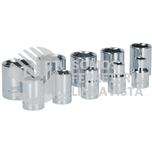 S06S JUEGO DE 10 DADOS EN PULGADAS CUADRO DE 3/8", 6 PUNTAS, EN RIEL SURTEK