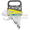 140461 JUEGO DE 11 LLAVES COMBINADAS PULIDO ESPEJO METRICAS, 12 PUNTAS EN RACK FOY