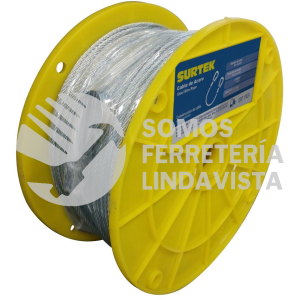 CA218 CABLE DE ACERO CON GUARDACABO 1/4" X 76 M SURTEK
