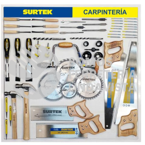 TCAR2 TABLA EXHIBIDORA DE HERRAMIENTA PARA CARPINTERIA 80 X 80 CM, 2 PIEZAS SURTEK