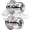 11PO POMO TUBULAR BOLA FUNCION BAÑO, ACERO INOXIDABLE, LLAVE ESTANDAR, BLISTER LOCK