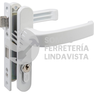 10CL CERRADURA EURO PARA PUERTA DE ALUMINIO FUNCION DOBLE, BLANCO, LLAVE ESTANDAR LOCK