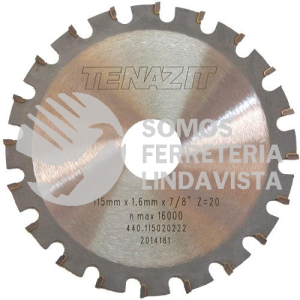 161 SIERRA METALICA PARA MADERA DE 20 DIENTES (4-1/2"X1/16"X7/8") TENAZIT