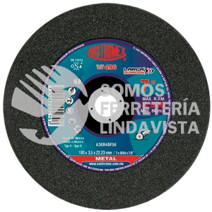 496 DISCO PARA CORTE DE METAL LARGA DURACION TIPO 41 GRANO 30 (7"X1/8"X7/8") AUSTROMEX