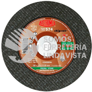 574 DISCO PARA CORTE DE PIEDRA CHIP-CUT TIPO 41 GRANO 24 (7"X3/32"X5/8") AUSTROMEX
