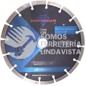 835 DISCO DE DIAMANTE AZUL SEGMENTADO USO GENERAL (9"X0 102"X7/8") AUSTRODIAM AUSTROMEX