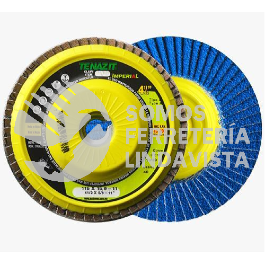 D-27919 - Disco de laminas 125 plano de zirconio-aluminio grano 120 con cuerpo d