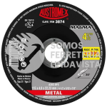 3874 DISCO DE DESBASTE PARA ACERO INOXIDABLE MAGMA TIPO 27 GRANO 30 (4-1/2"X5/32"X7/8") AUSTROMEX