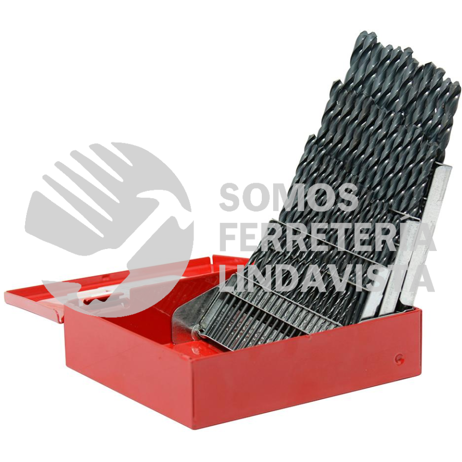 5160 JUEGO DE 60 BROCAS NEGRAS NUMERICAS DE ACERO DE ALTA VELOCIDAD ZANCO RECTO URREA