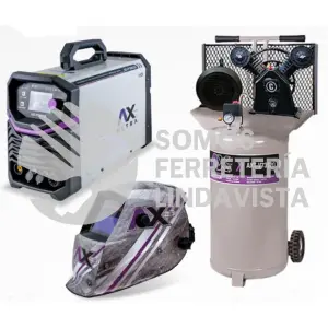 COM03 COMBO DE CORTADORA DE PLASMA INVERTER P1060CD,CON ANTORCHA TRAFIMET Y COMPRESOR 75LTS, 3HP 220V BI FASICO, 115PSI AXTECH
