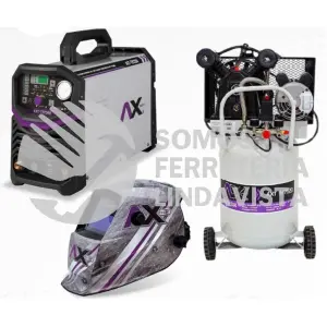 COM08 SOLDADORA INVERSOR TEC200, CON COMPRESOR 2HP, 40L, ANTOCHA PLASMA Y TIG AXTECH
