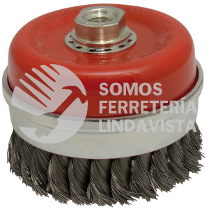 18CT55M CARDA COPA TRENZADA ALAMBRE GRUESO 5" X 0.50 MM CON ROSCA M14 URREA