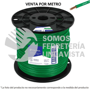 40123 CAB-8V-500 METRO DE CABLE THHW-LS 8 AWG VERDE EN CARRETE DE 500 M VOLTECK