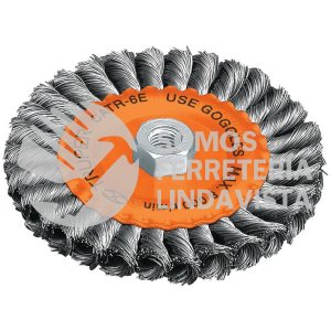 11597 CATR-6E CARDA CIRCULAR 6" ALAMBRE TRENZADO EJE 5/8"-11 TRUPER