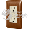 49813 CODO-GFCIM CONTACTO DUPLEX FALLA A TIERRA GFCI MADERA LINEA ITALIANA VOLTECK