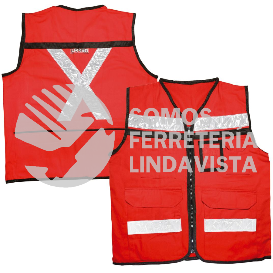 USCH13 CHALECO DE SEGURIDAD TIPO SUPERVISOR CERRADO CON REFLEJANTE ROJO EG URREA