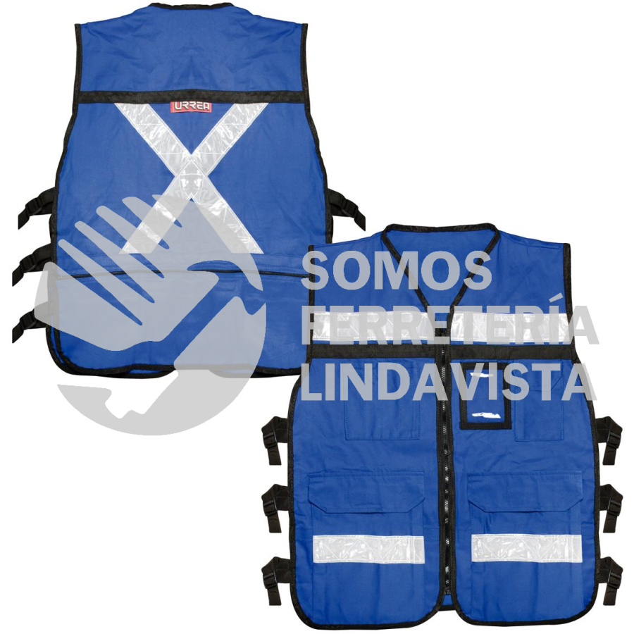 USCH44 CHALECO DE SEGURIDAD TIPO SUPERVISOR ABIERTO CON REFLEJANTE AZUL EEG URREA