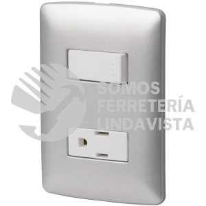 46473 PA-APCO-IP PLACA ARMADA CONTACTO E INTERRUPTOR PLATA LINEA ITALIANA VOLTECK
