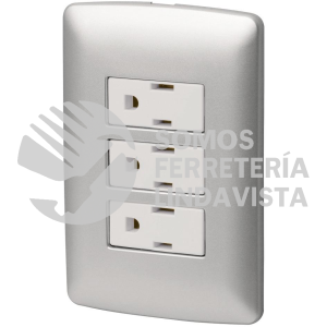 46476 PA-COTR-IP PLACA ARMADA 3 CONTACTOS ATERRIZADOS PLATA LINEA ITALIANA VOLTECK