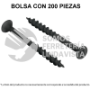 44892 PIQU-8X1-1/4 BOLSA CON 200 PIJAS #8 X 1-1/4" TIPO QUADREX FIERO