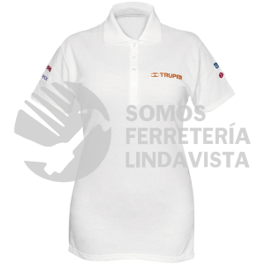 60467 POL-BD-M PLAYERA TIPO POLO BLANCA PARA DAMA TALLA M TRUPER