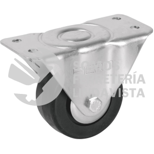 48600 RO-114 RODAJA HULE 3" PLACA FIJA CON BALERO CARGA 110 KG FIERO