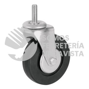 48620 RO-1324 RODAJA HULE 4" CON ESPIGA ROSCADA CARGA 50 KG FIERO