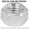 44548 TUE-1/4 BOLSA CON 250 TUERCAS 1/4" HEXAGONALES DE ACERO GALVANIZADO FIERO