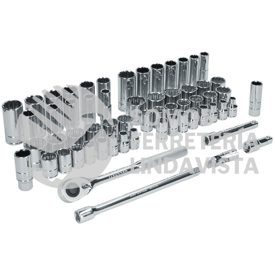 5400PD JUEGO DE DADOS Y ACCESORIOS CUADRO DE 1/2" COMBINADO, 60 PIEZAS URREA