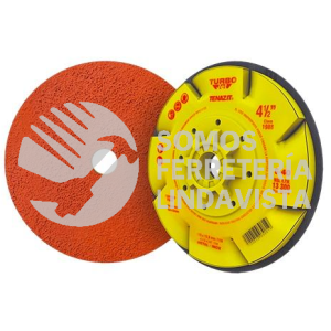 1988 FIBRODISCO DE GRANO CERAMICO PLUS CON RESPALDO ABS - TURBO JET GRANO 40 (4-1/2X5/8-11) TENAZIT