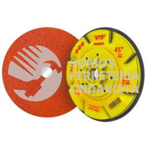 1989 FIBRODISCO DE GRANO CERAMICO PLUS CON RESPALDO ABS - TURBO JET GRANO 50 (4-1/2X5/8-11) TENAZIT