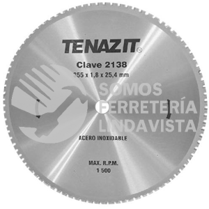 2138 SIERRA SUPER DELGADA PARA ACERO INOX CON 90 DIENTES DE CARBURO DE TUNGSTENO (14X0 070X1) TENAZIT