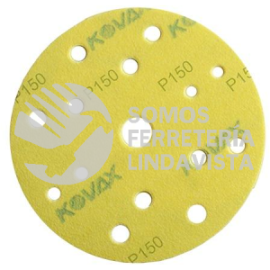 3278 DISCO DE LIJA MAX FILM COLOR AMARILLO CON 15 PERFORACIONES GRANO 150K (6) TENAZIT