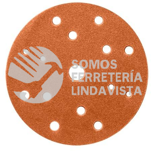 3284 DISCO DE LIJA SUPER ASSILEX COLOR CAFÉ CON 15 PERFORACIONES GRANO 280K (6) TENAZIT