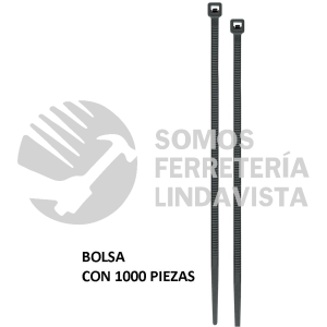 47469 CIN-4020N-M BOLSA CON 1000 CINCHOS PLASTICOS 40 LB 200X3.5 MM NEGROS VOLTECK