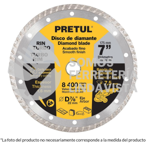27016 DID-240P DISCO DE DIAMANTE DE 4" X 1.2 MM RIN TURBO PRETUL