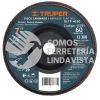 15701 DLTP-4560 DISCO 4-1/2" LAMINADO RESPALDO PLASTICO GRANO 60 CENTRO 7/8" TRUPER