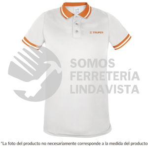 69975 DRY-BC-G PLAYERA TIPO POLO DRY FIT BLANCA PARA CABALLERO TALLA G TRUPER