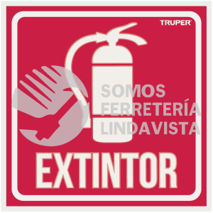 18434 LIN-08 LETRERO DE SEÑALIZACION "EXTINTOR" 19 X 19 CM TRUPER