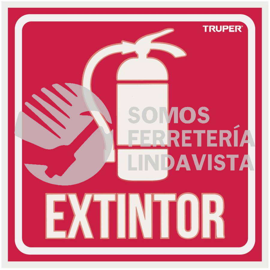 18434 Lin 08 Letrero De SeÑalizacion Extintor 19 X 19 Cm Truper 