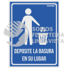 18529 LIN-12 LETRERO SEÑALIZACION"DEPOSITE LA BASURA EN SU LUGAR"21X28CM TRUPER
