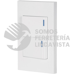 45595 PA-APDO15-EB PLACA ARMADA 2 INTERRUPTORES 1.5 MODULOS ESPAÑOLA BLANCO VOLTECK