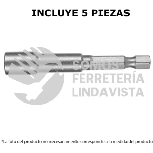 12895 PUDE-9018 ESTUCHE CON 5 DADOS MAGNETICOS DE 3/16" LARGO 2" TRUPER