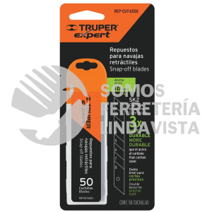 100131 REP-CUT-650X ESTUCHE CON 50 CUCHILLAS SK2 DE 18 MM PARA CUTTER TRUPER